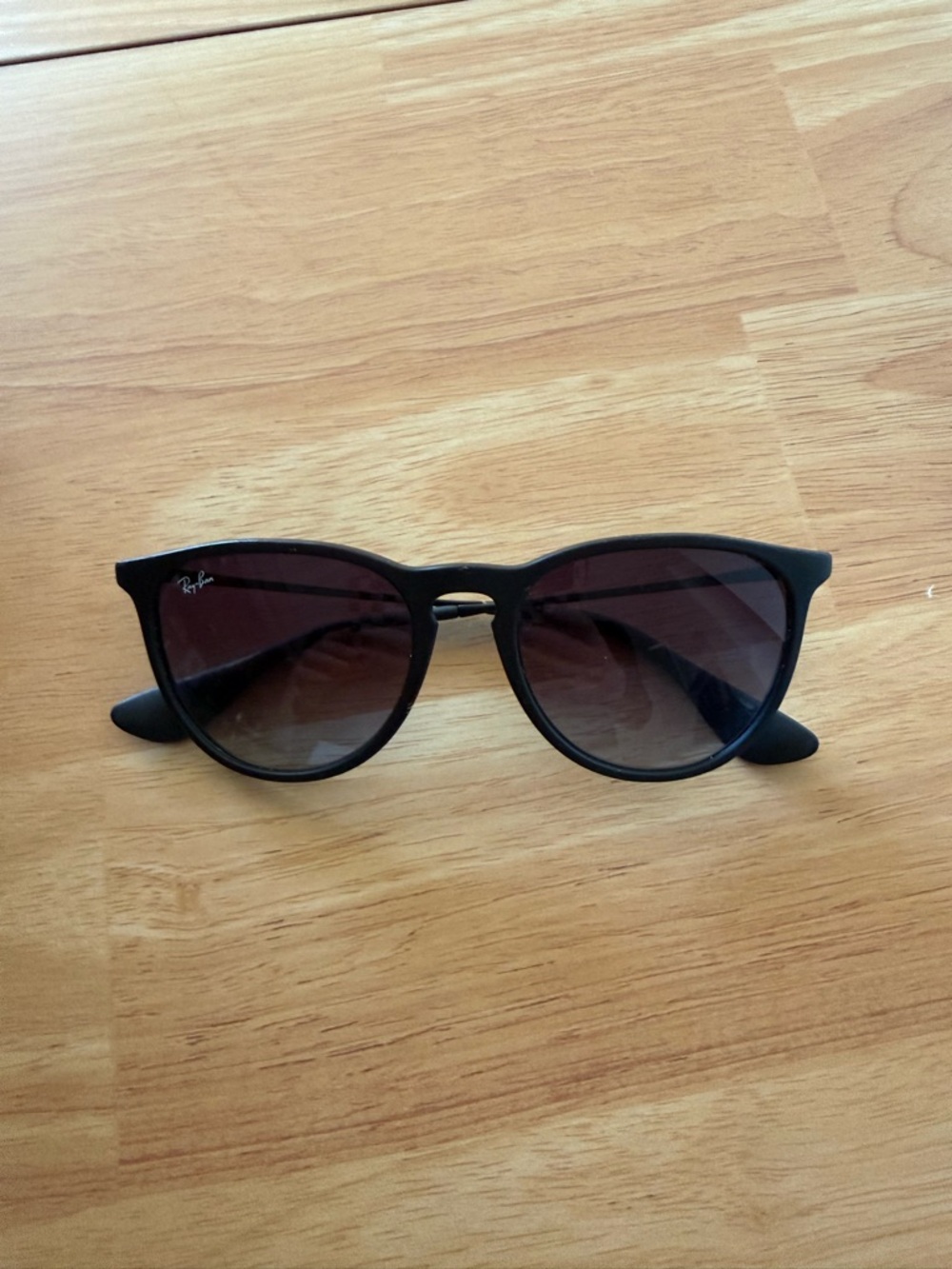 Ray-Ban Black Frame Sunglasses with Gradient Smoke Lenses